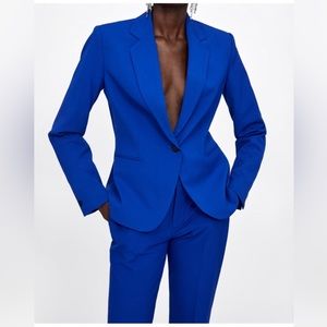 Zara Royal Blue Two-Piece Suit Size 8